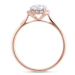 Bague Chayma en or 18K et diamants naturels halo | Celinni