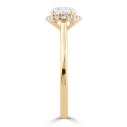 Bague Chayma en or 18K et diamants naturels halo | Celinni