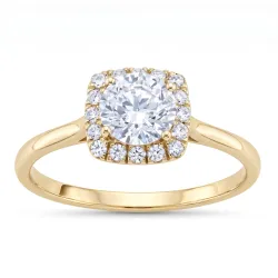 Bague Chayma en or 18K et diamants naturels halo | Celinni