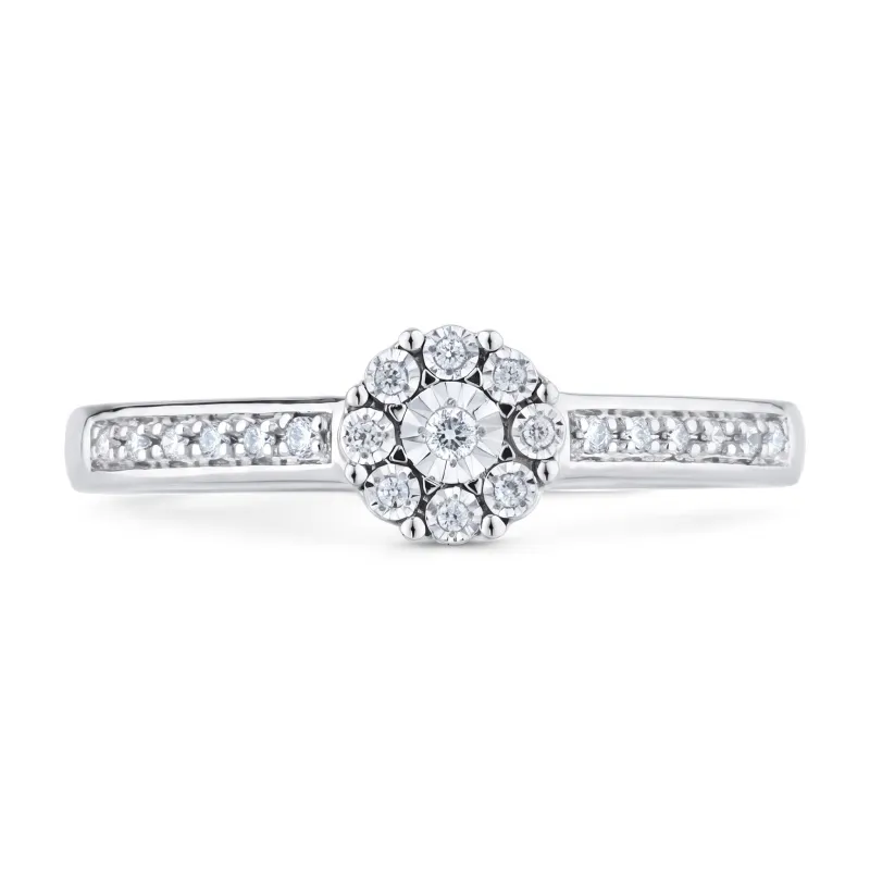 Natural Diamond Emeline Ring in 18K Gold