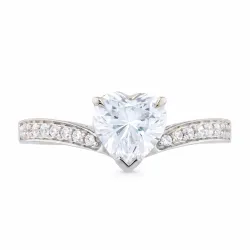 Brigitte Heart-Cut Natural Diamond Ring in 18K Gold | Celinni