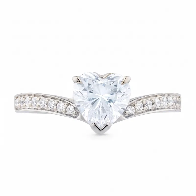 Brigitte Heart-Cut Natural Diamond Ring in 18K Gold | Celinni