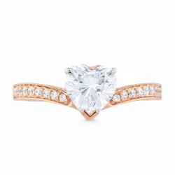 Bague Brigitte en or 18K et diamants naturels taille cœur
