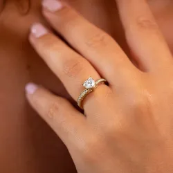 Brigitte Heart-Cut Natural Diamond Ring in 18K Gold | Celinni