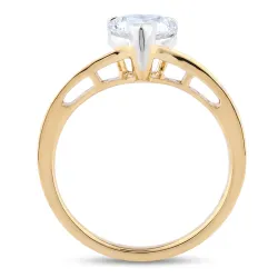 Bague Brigitte en or 18K et diamants naturels taille cœur