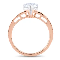 Bague Brigitte en or 18K et diamants naturels taille cœur
