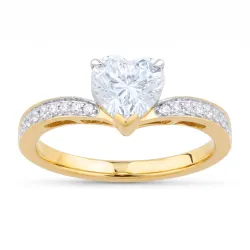 Bague Brigitte en or 18K et diamants naturels taille cœur