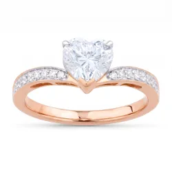 Bague Brigitte en or 18K et diamants naturels taille cœur