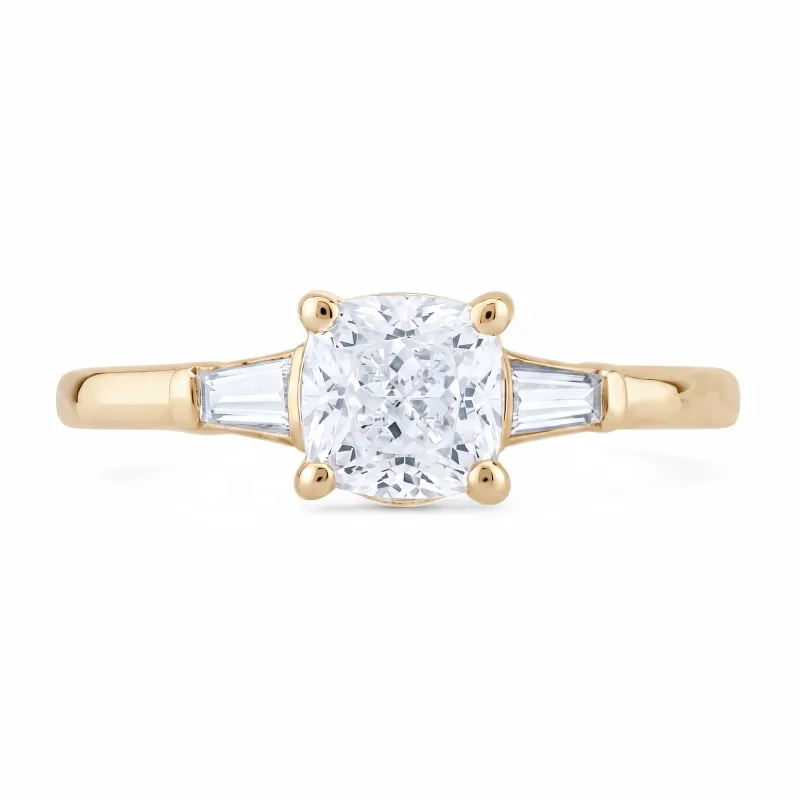 Bague Camille en or 18K et diamants naturels taille coussin