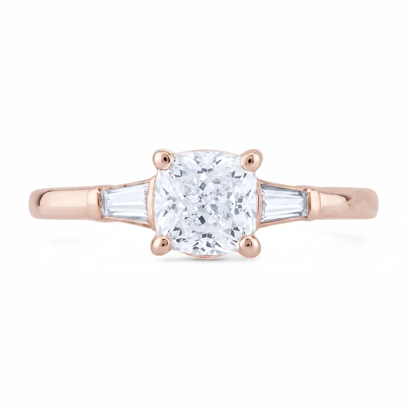 Bague Camille en or 18K et diamants naturels taille coussin