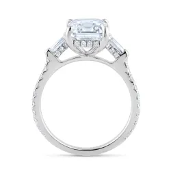 Caroline 3 ct Emerald-Cut Natural Diamond Ring in 18K Gold