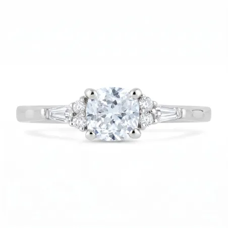 Cassandre Cushion-Cut Natural Diamond Ring in 18K Gold