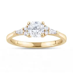 Bague Cassandre en or 18K et diamant naturel taille coussin