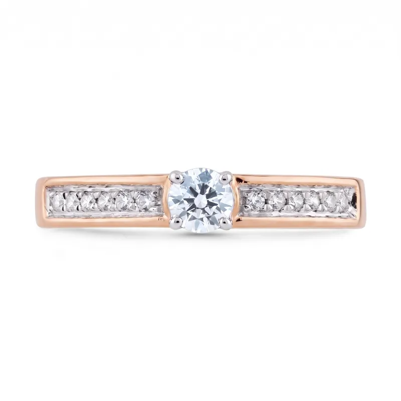Bague Cécile – Solitaire Or 18K et Diamants Naturels