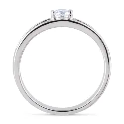 Cecile Ring &ndash; 18K Gold Solitaire with Natural Diamonds