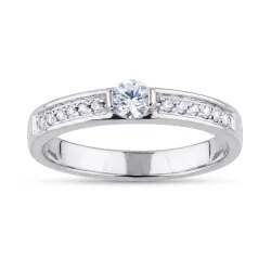 Anillo Cecile &ndash; Solitario en Oro de 18K y Diamante Naturale