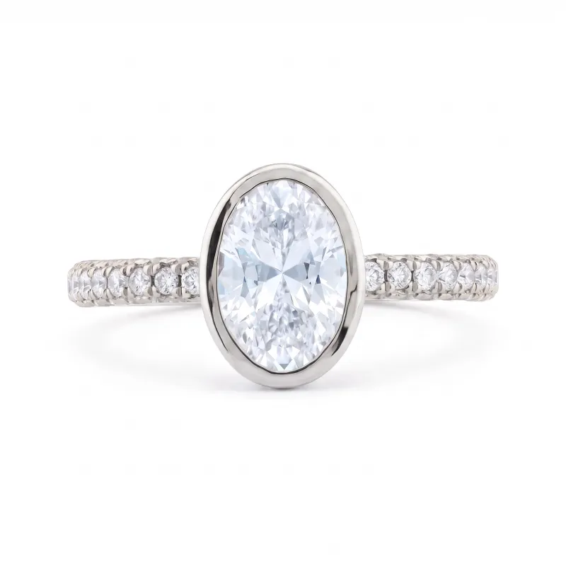 Cosima Oval Natural Diamond Ring in 18K Gold | Celinni