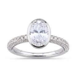Cosima Oval Natural Diamond Ring in 18K Gold | Celinni