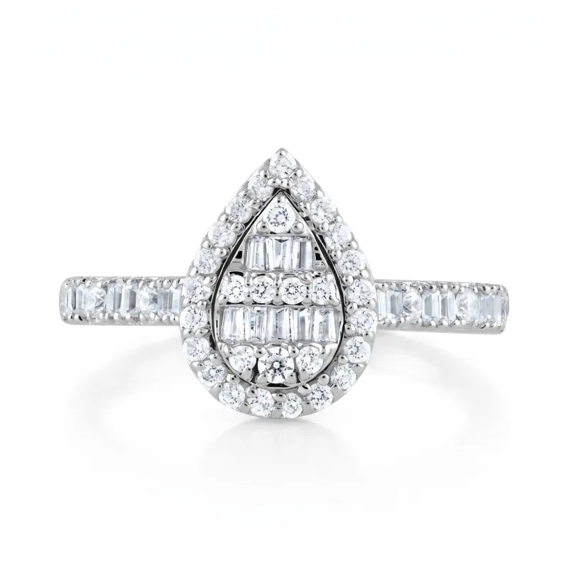 Anillo Dora Pera – Oro de 18K y Diamantes Naturales Celinni