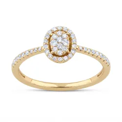 Ring Clara Oval – 18K Gold und Natürliche Diamanten Celinni