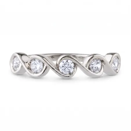 Anillo Georgia de Diamantes Naturales en Oro de 18K