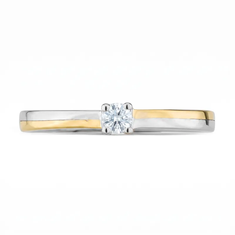 Gloria Natural Diamond Ring in 18K Two-Tone Gold
