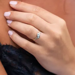 خاتم ألماس Suzy &ndash; ذهب ثنائي اللون عيار 18 قيراط وألماس طبيعي | Celinni