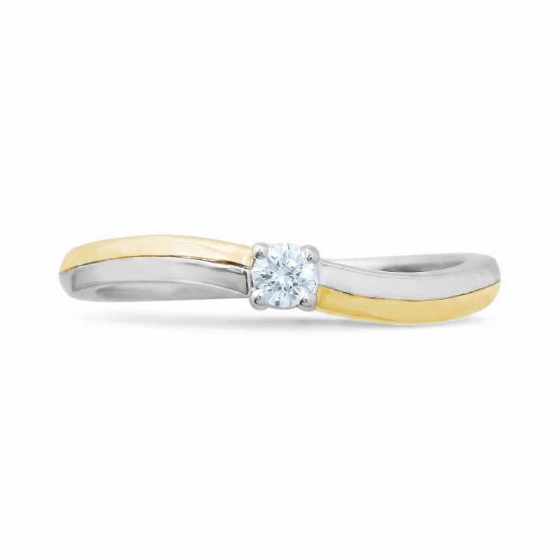Suzanne Natural Diamond Ring in 18K Two-Tone Gold