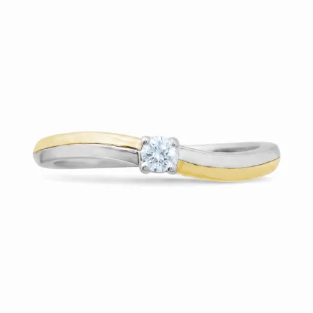 Bague Diamants Naturels Suzanne en Or Bicolore 18K