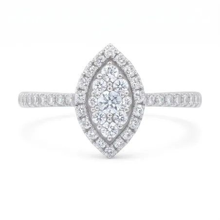 Bague Marquise Diamants Naturels Clara en Or 18K