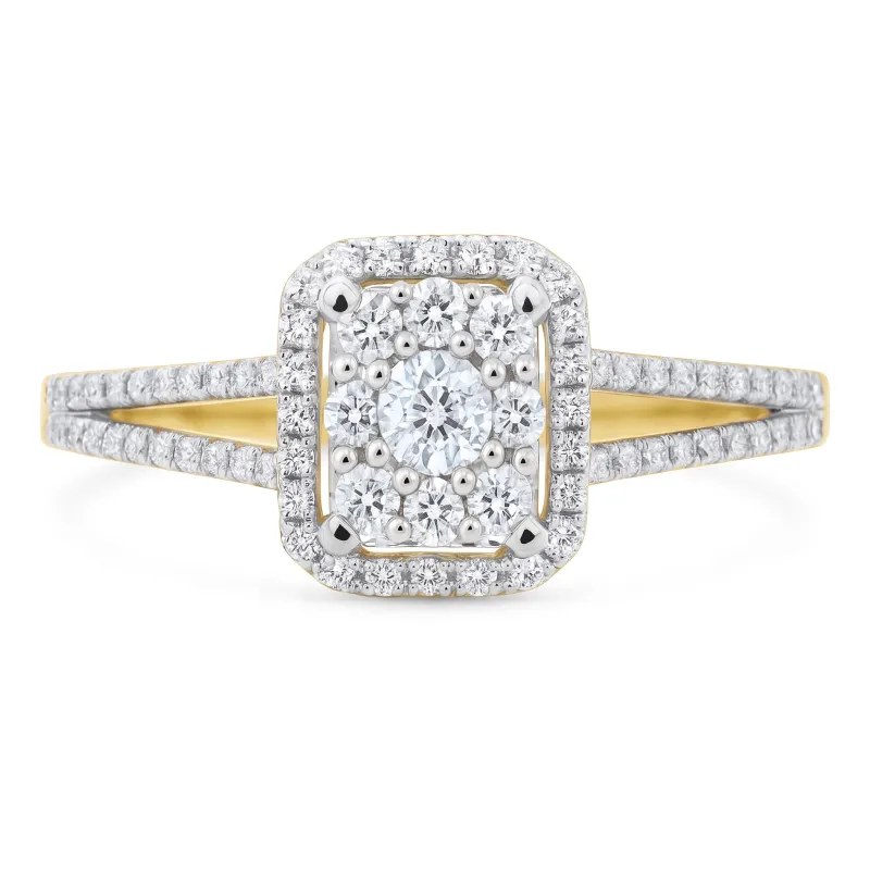 Bague Dana en or 18K et diamants naturels pavés | Celinni