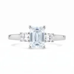 Carla Emerald-Cut Natural Diamond Ring in 18K Gold | Celinni
