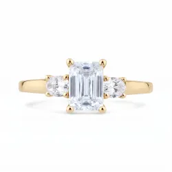 Bague Carla en or 18K et diamants naturels taille &eacute;meraude