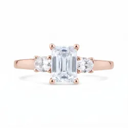 Bague Carla en or 18K et diamants naturels taille &eacute;meraude