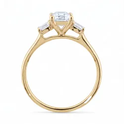 Bague Carla en or 18K et diamants naturels taille &eacute;meraude