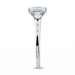 Carla Emerald-Cut Natural Diamond Ring in 18K Gold | Celinni