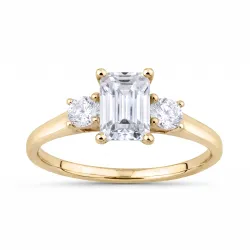 Bague Carla en or 18K et diamants naturels taille &eacute;meraude