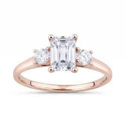 Bague Carla en or 18K et diamants naturels taille &eacute;meraude