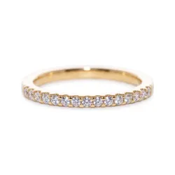 Pavé Half Eternity Ring in 18K Gold or Platinum | Celinni