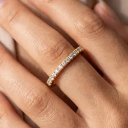 Pavé Half Eternity Ring in 18K Gold or Platinum | Celinni