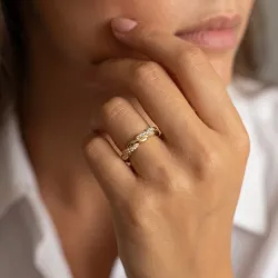 Twisted Eternity Diamond Ring in 18K Gold or Platinum