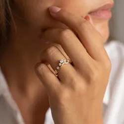 Diamond Crown Ring in 18K Gold or Platinum | Celinni