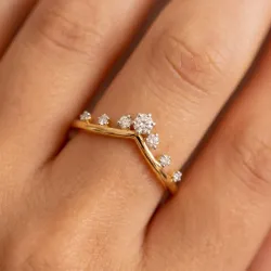 Diamond Crown Ring in 18K Gold or Platinum | Celinni