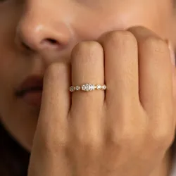 Geometric Diamond Wedding Band in 18K Gold or Platinum
