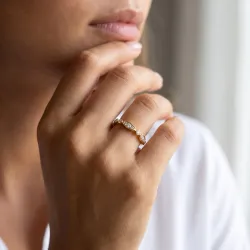 Geometric Diamond Wedding Band in 18K Gold or Platinum