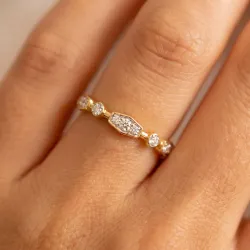Geometric Diamond Wedding Band in 18K Gold or Platinum