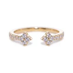 Open Pavé Diamond Ring in 18K Gold or Platinum | Celinni