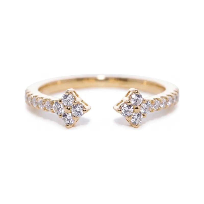 Open Pav&eacute; Diamond Ring in 18K Gold or Platinum | Celinni