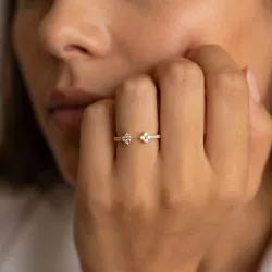 Open Pav&eacute; Diamond Ring in 18K Gold or Platinum | Celinni