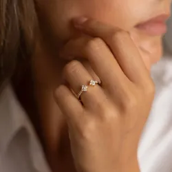 Open Pav&eacute; Diamond Ring in 18K Gold or Platinum | Celinni